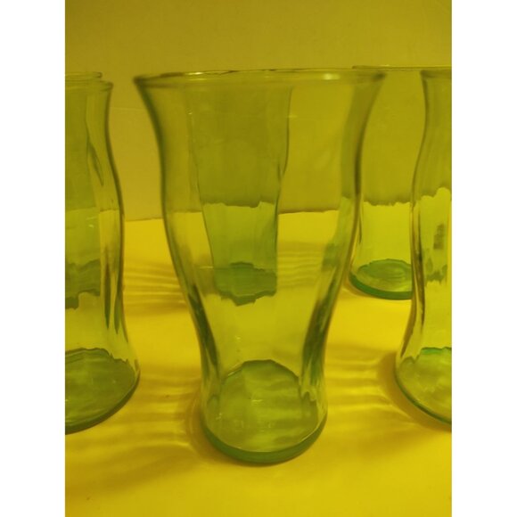 Vintage Vaseline Uranium Green Glass Tumblers set of 6 Libbey - Picture 3 of 11